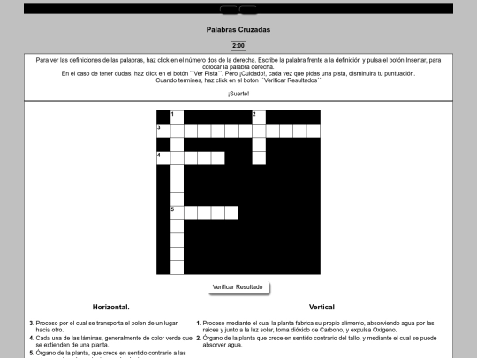 PRESENTACIÓNDELASPLANTAS/Crucigrama screenshot