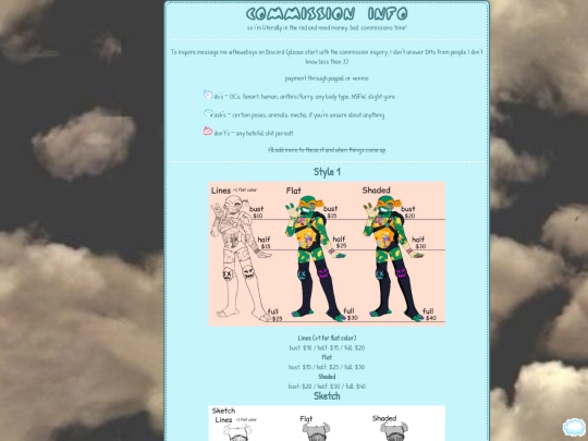 commissions screenshot