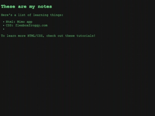 notes screenshot