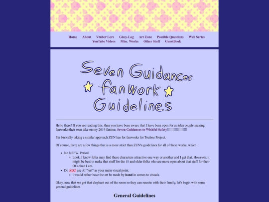 Seven_Guidances_Fanwork_Guidelines screenshot