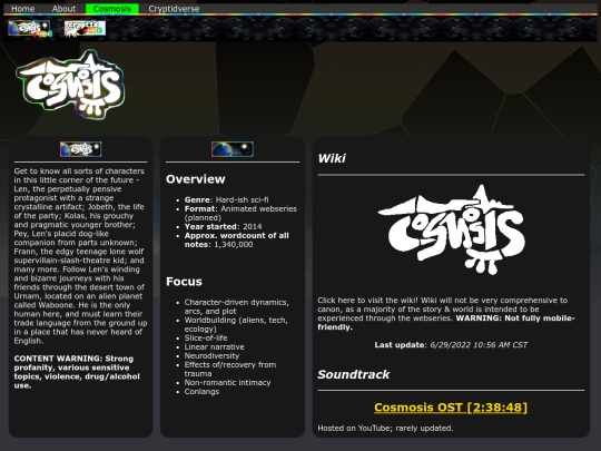 cosmosis screenshot