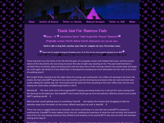 fanfic/mattresspads screenshot