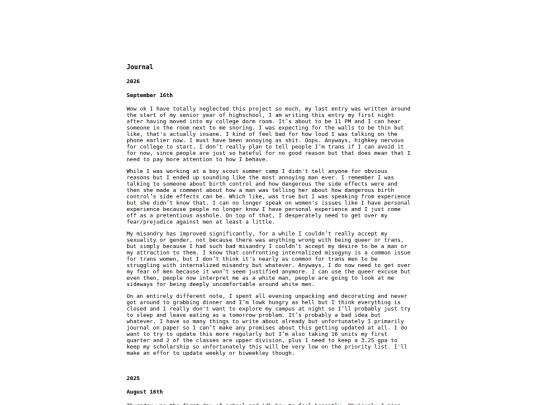 Journal screenshot