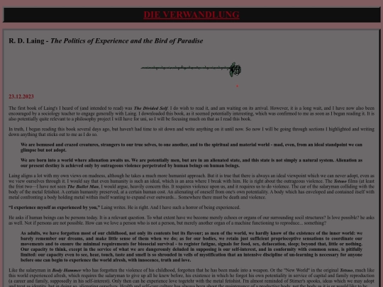 reading-journals/laing-experience screenshot