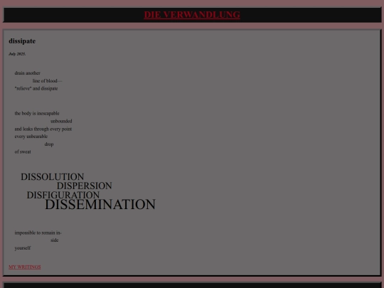 writings/dissipate screenshot