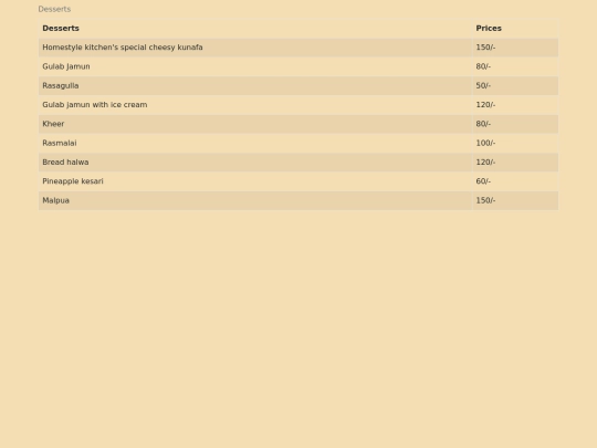 Desserts screenshot