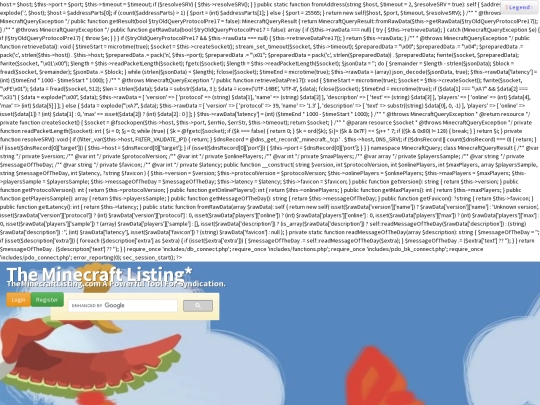 theminecraftlisting screenshot