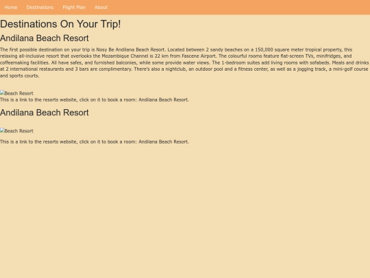 Destinations screenshot