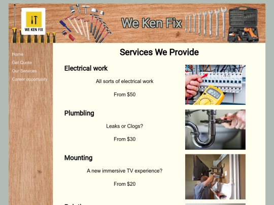 ourservices screenshot