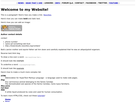 info screenshot