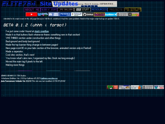 sections/UPDATES screenshot