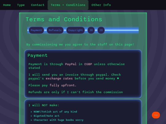 terms screenshot