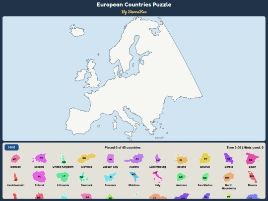 european-countries-puzzle screenshot