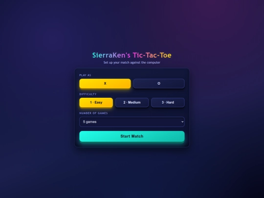 sierraken-tictactoe screenshot