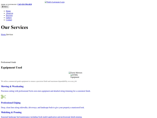 Lawncare/services screenshot