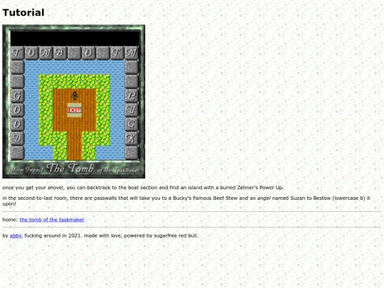 tombof/tutorial screenshot