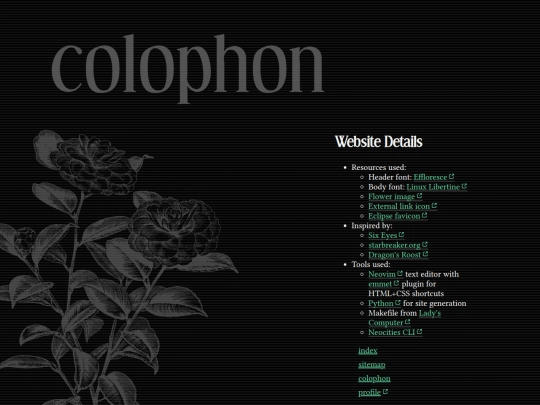 colophon screenshot