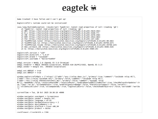 EaglercraftX 1.8.8(u29) screenshot