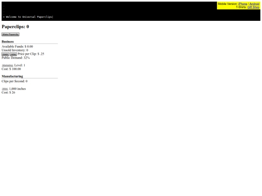 paperclips/index2 screenshot