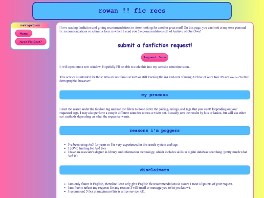 fic-recs screenshot