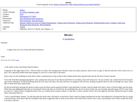 my_fanfiction/Bleeder screenshot
