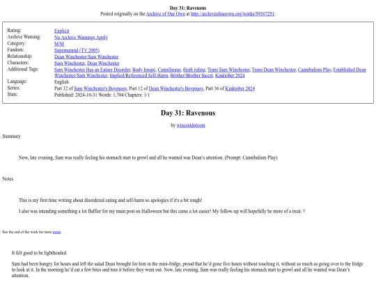 my_fanfiction/Day_31_Ravenous screenshot