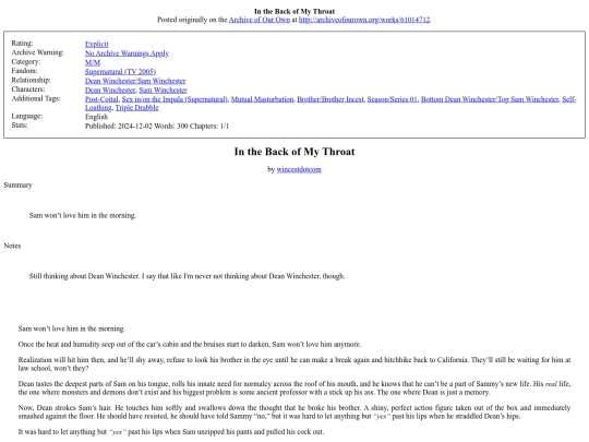 my_fanfiction/In_the_Back_of_My_Throat screenshot
