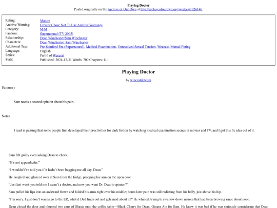 my_fanfiction/Playing_Doctor screenshot