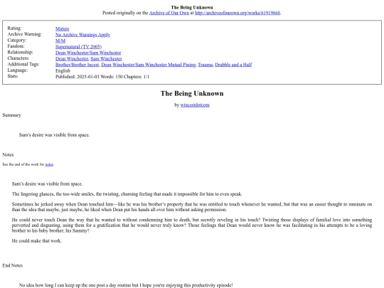 my_fanfiction/The_Being_Unknown screenshot
