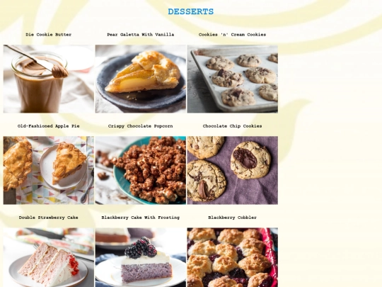 desserts screenshot