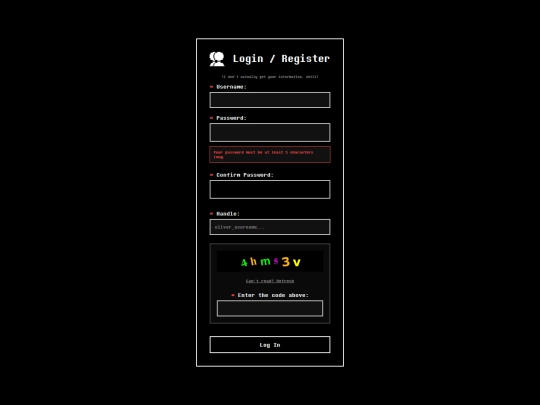 Logintest screenshot