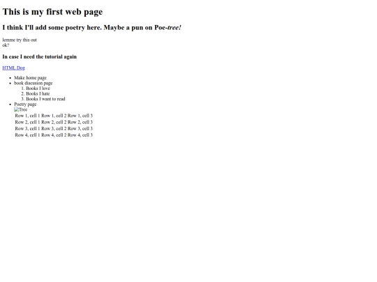 first web page/instructions screenshot