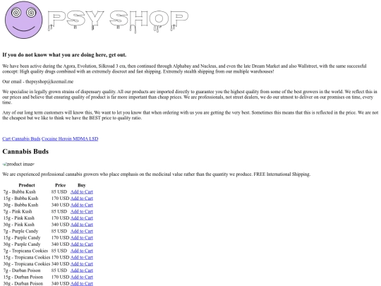 PSY SHOP - Drugs Portal screenshot