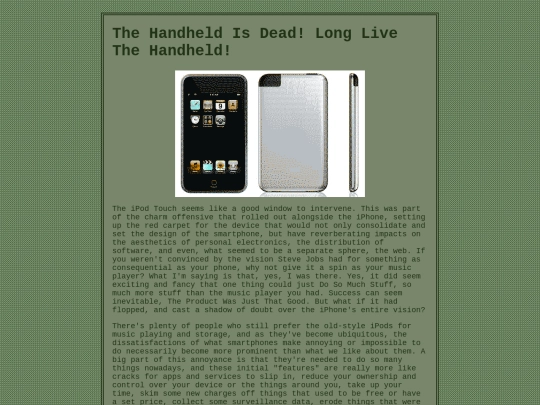 hand-held screenshot