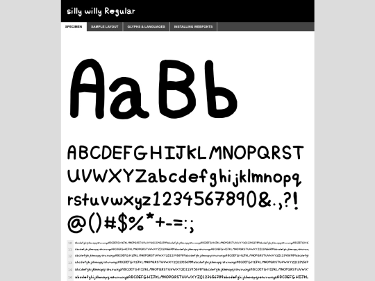 webfontkit-20240630-211417/silly_willy-demo screenshot