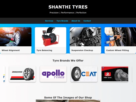 Shanthi tyres/ndex screenshot