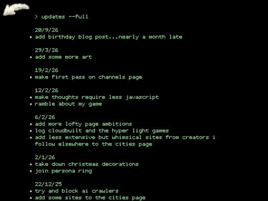updates screenshot