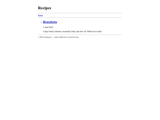 recipes screenshot