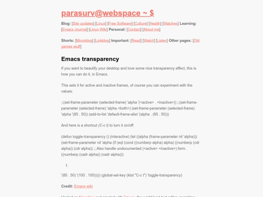 emacs-transparency screenshot