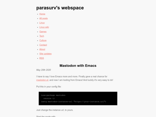 free-software/mastodon-with-emacs screenshot