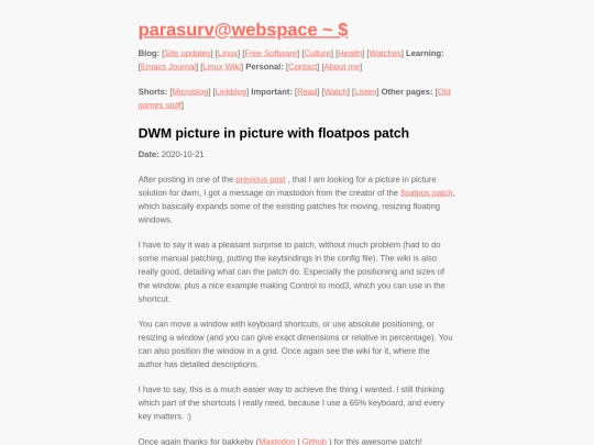 linux/dwm-picture-in-picture-floatpos-patch screenshot