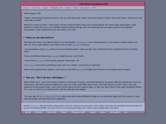 linux/sane-distros-in-an-insane-world screenshot