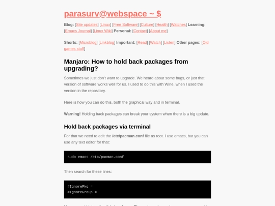 manjaro-how-to-hold-back-packages-at-upgrade screenshot