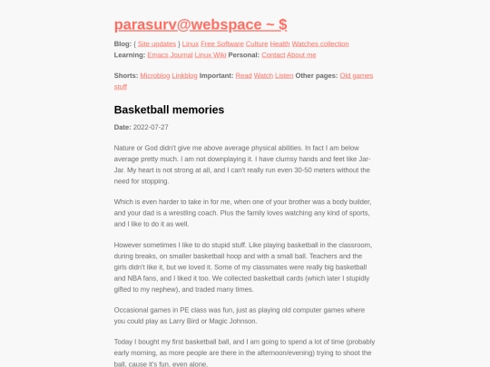personal/basketball-memories screenshot
