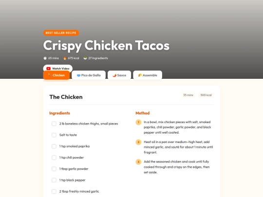 25.10/crispy_chicken_tacos screenshot