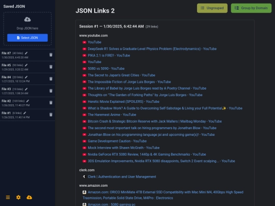 tests/onetab-links screenshot