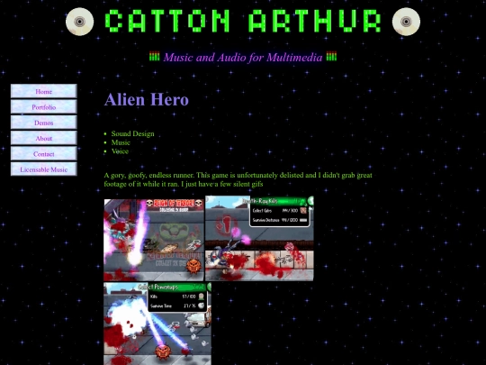 PortfolioPages/AlienHero screenshot