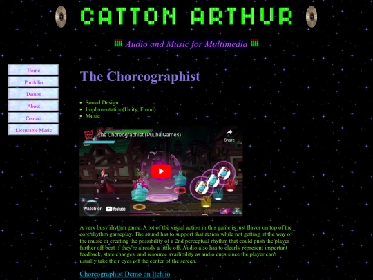 PortfolioPages/TheChoreographist screenshot