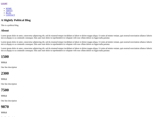 website for politics screenshot