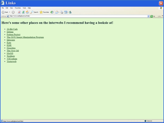 links screenshot